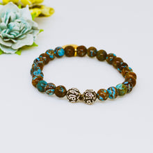 Load image into Gallery viewer, Multi Shade Jasper Stone Silver Bead Bracelet (8 MM)