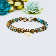Load image into Gallery viewer, Multi Shade Jasper Stone Silver Bead Bracelet (8 MM)