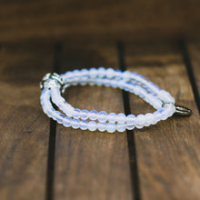 Load image into Gallery viewer, Layered Opal Stone Silver bead Bracelet (12 MM)