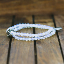 Load image into Gallery viewer, Layered Opal Stone Silver bead Bracelet (12 MM)