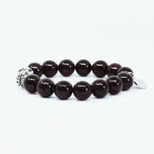 Load image into Gallery viewer, Garnet Stone Silver Bead Bracelet  (12 MM)