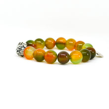 Load image into Gallery viewer, Grape Agate Stone Silver Bead Bracelet (12 MM)