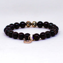 Load image into Gallery viewer, Garnet Stone Silver Bead Bracelet (8 MM)