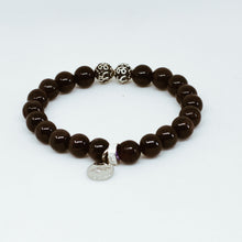 Load image into Gallery viewer, Garnet Stone Silver Bead Bracelet (8 MM)