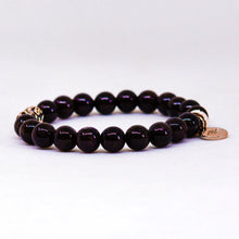 Load image into Gallery viewer, Garnet Stone Silver Bead Bracelet (8 MM)