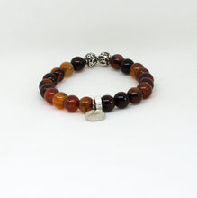 Load image into Gallery viewer, Dream Agate Stone Silver Bead Bracelet (8 MM)