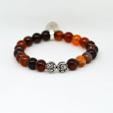 Load image into Gallery viewer, Dream Agate Stone Silver Bead Bracelet (8 MM)