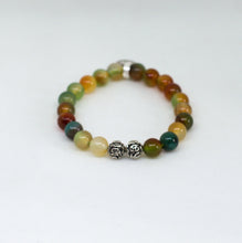 Load image into Gallery viewer, Grape Agate Stone Silver Bead Bracelet (8 MM)