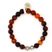 Load image into Gallery viewer, Dream Agate Stone Silver Bead Bracelet (8 MM)