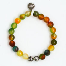 Load image into Gallery viewer, Grape Agate Stone Silver Bead Bracelet (8 MM)