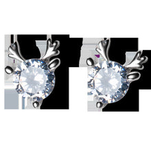 Load image into Gallery viewer, Eclectic Deer Stud Silver White Zircon Earrings