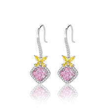 Load image into Gallery viewer, Ruby American Diamond Dangling Silver Earrings