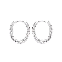 Load image into Gallery viewer, Boho White Gold Plated Large Hoop Silver Earrings