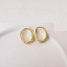 Load image into Gallery viewer, 18 K Gold Plated Boho Large Hoop Silver Earrings
