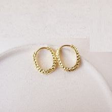 Load image into Gallery viewer, 18 K Gold Plated Boho Large Hoop Silver Earrings