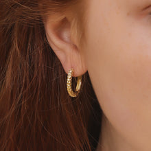 Load image into Gallery viewer, 18 K Gold Plated Boho Large Hoop Silver Earrings
