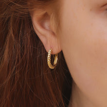 Load image into Gallery viewer, 18 K Gold Plated Boho Large Hoop Silver Earrings