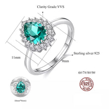 Load image into Gallery viewer, Barcelona Emerald American Diamond Silver Ring