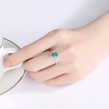 Load image into Gallery viewer, Barcelona Emerald American Diamond Silver Ring