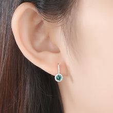 Load image into Gallery viewer, Emerald Gemstone Long Stud Silver Earrings