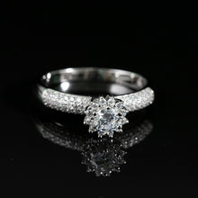 Load image into Gallery viewer, Parisian Eternal Flower Zircon Couple Silver Ring