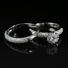 Load image into Gallery viewer, Parisian Eternal Flower Zircon Couple Silver Ring