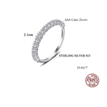 Load image into Gallery viewer, Eternity Band White Zircon Classic Silver Ring