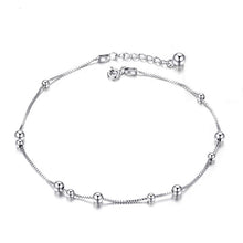 Load image into Gallery viewer, Eva Petite Circular Bead Adjustable Silver Anklet in 925 Sterling Silver MysticFlavia