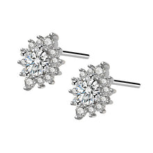 Load image into Gallery viewer, Minsk Flowery Zircon Studded Silver Earrings