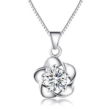 Load image into Gallery viewer, Flowery Solitaire Zircon Silver Necklace Set
