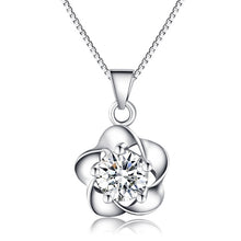 Load image into Gallery viewer, Flowery Solitaire Zircon Silver Necklace Set
