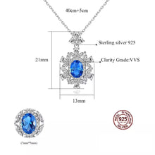 Load image into Gallery viewer, Flowery Blue Topaz Gemstone Silver Necklace