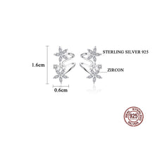 Load image into Gallery viewer, Flowery Duo White Zircon Stud Silver Earrings