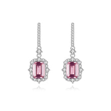 Load image into Gallery viewer, Milano Garnet Zircon Dangling Silver Earrings