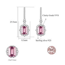 Load image into Gallery viewer, Milano Garnet Zircon Dangling Silver Earrings