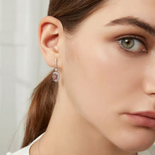 Load image into Gallery viewer, Milano Garnet Zircon Dangling Silver Earrings