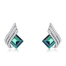 Load image into Gallery viewer, Green Roman Crystal Silver Necklace Set