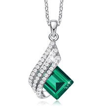 Load image into Gallery viewer, Green Roman Crystal Silver Necklace