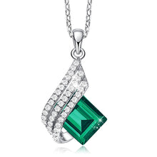 Load image into Gallery viewer, Green Roman Crystal Silver Necklace Set