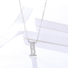 Load image into Gallery viewer, Initials Alphabet H-N Pendant Zircon Silver Necklace