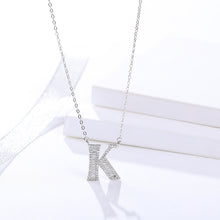 Load image into Gallery viewer, Initials Alphabet H-N Pendant Zircon Silver Necklace