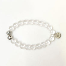 Load image into Gallery viewer, Clear Quartz Stone Silver Bead Bracelet(8 MM)
