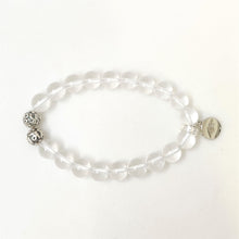 Load image into Gallery viewer, Clear Quartz Stone Silver Bead Bracelet(8 MM)