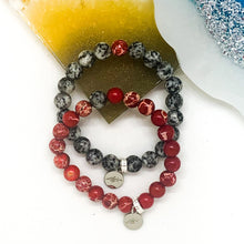 Load image into Gallery viewer, Sesame & Red Hued Jasper Couple Bracelet (8 MM)