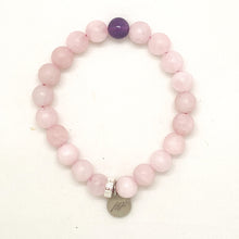 Load image into Gallery viewer, Rose Quartz And Amethyst Couple Bracelet (8 MM)