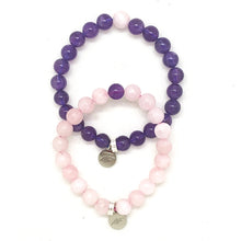 Load image into Gallery viewer, Rose Quartz And Amethyst Couple Bracelet (8 MM)
