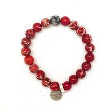 Load image into Gallery viewer, Sesame & Red Hued Jasper Couple Bracelet (8 MM)