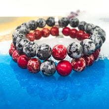 Load image into Gallery viewer, Sesame & Red Hued Jasper Couple Bracelet (8 MM)