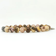 Load image into Gallery viewer, Australian Zebra Stone Silver Bead Bracelet (8 MM)