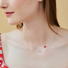 Load image into Gallery viewer, Infinity Swarovski Crystal Silver Necklace Set